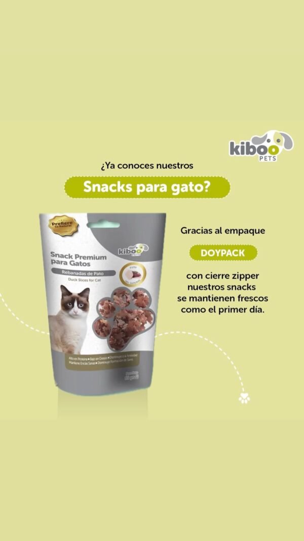 Snack premium para gatos kiboo Pets 
Caja 12 unidades - Imagen 2