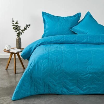 Quilt American Family Bicolor Turquesa Gris