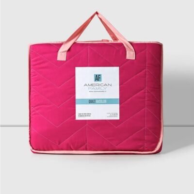 Quilt American Family Bicolor Guinda Rosa