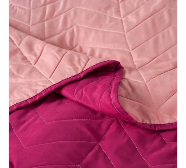 Quilt American Family Bicolor Guinda Rosa - Imagen 3
