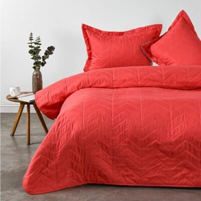 Quilt American Family Bicolor Coral menta