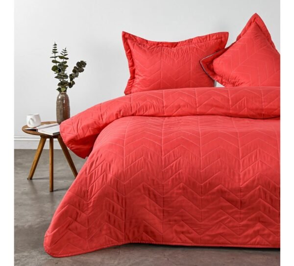Quilt American Family Bicolor Coral menta