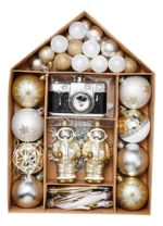 Set 70 Adornos Navideños Dorados Set de Esferas, Adornos navideños