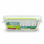 Hermético de Vidrio DORAL Fresh 640 ml con Tapa – Contenedor Hermético