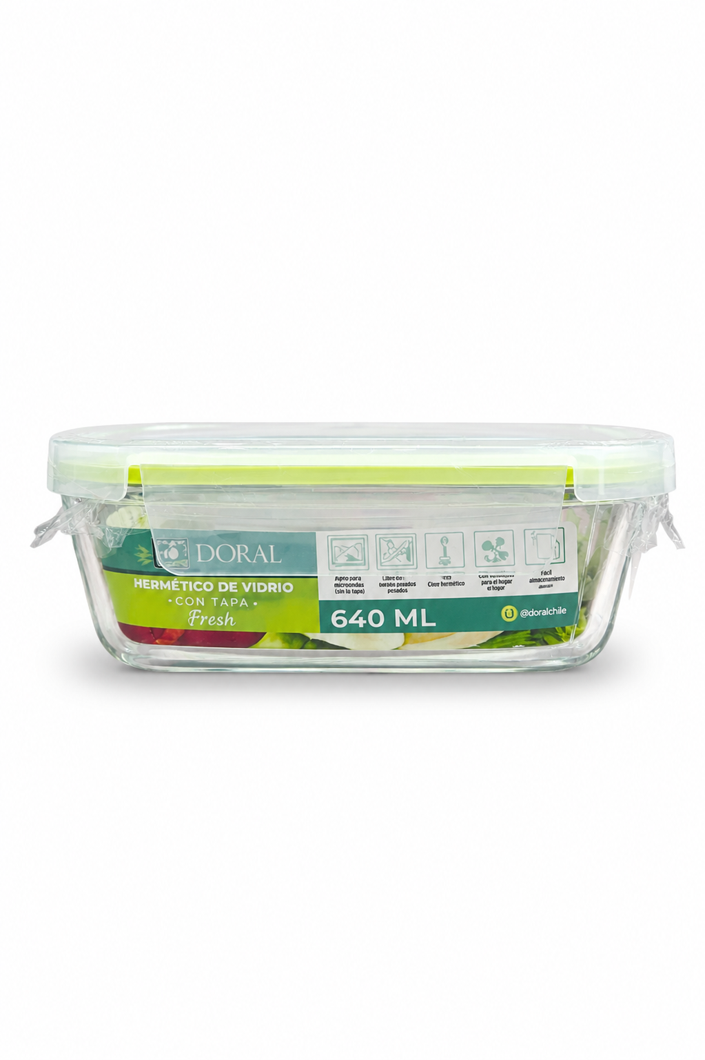 ChatGPT Image 10 jul 2026, 04_27_31 p.m Hermético de Vidrio DORAL Fresh 640 ml con Tapa – Contenedor Hermético - Imagen 1