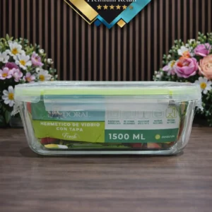 Hermético de Vidrio DORAL Fresh 1500 ml con Tapa – Contenedor Hermético