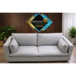 Sillón 2 Cuerpos Tapizado Gris Claro – Diseño Moderno Tamaño Mediano