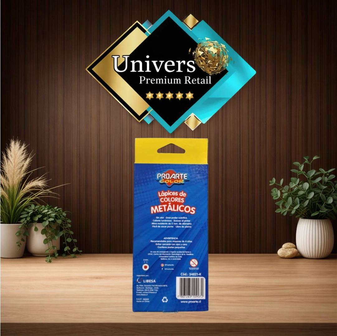 Lápices de Colores Metálicos Proarte Color – 12 Unidades Mina 3 mm - Imagen 2