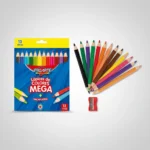 Lápices de Colores Mega Proarte Color + Sacapuntas – 13 Unidades (12 Colores) - Imagen 2