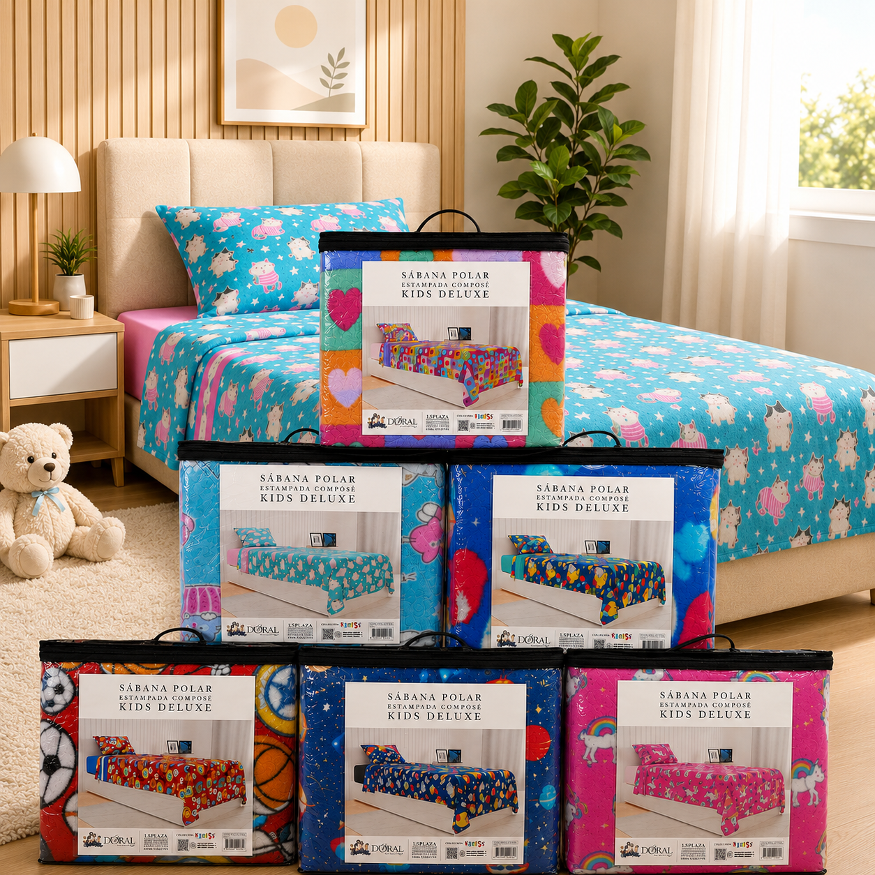 portada sabanas polar Sabana De Polar Estampada 1.5 Plazas - Doral Kids - Imagen 1
