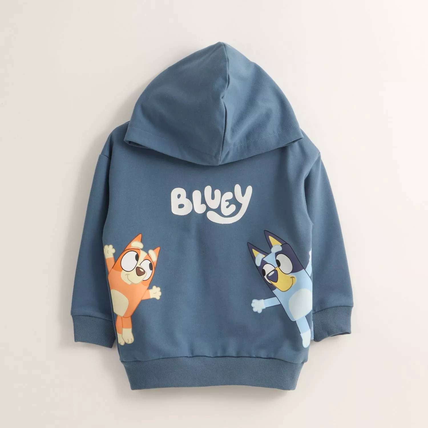 poleron bluey POLERON CERRADO CON GORRO NIÑO AZUL BINGO Y BLUEY® - Imagen 1