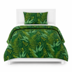 Quilt Basic Ultrasónico 1,5 Plaza Diseño Botánico Verde - Mashini®