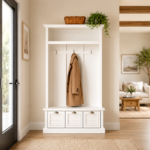Recibidor de Madera con Banco y Perchero Blanco Polar - Stylewell