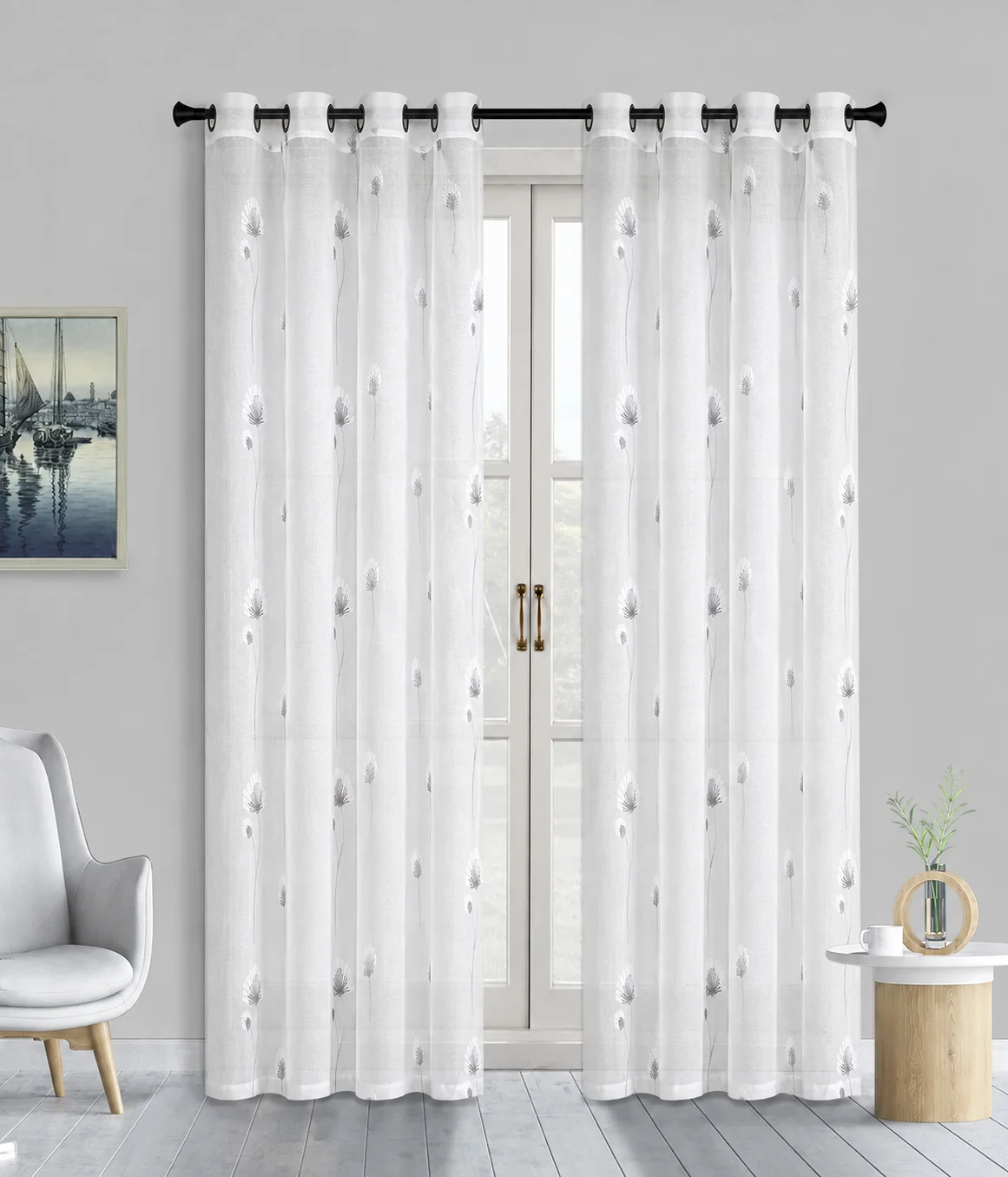 SET VELOS MARIA SET DE CORTINAS DE VELOS 2 PAÑOS - CHANTILLY® - Imagen 1