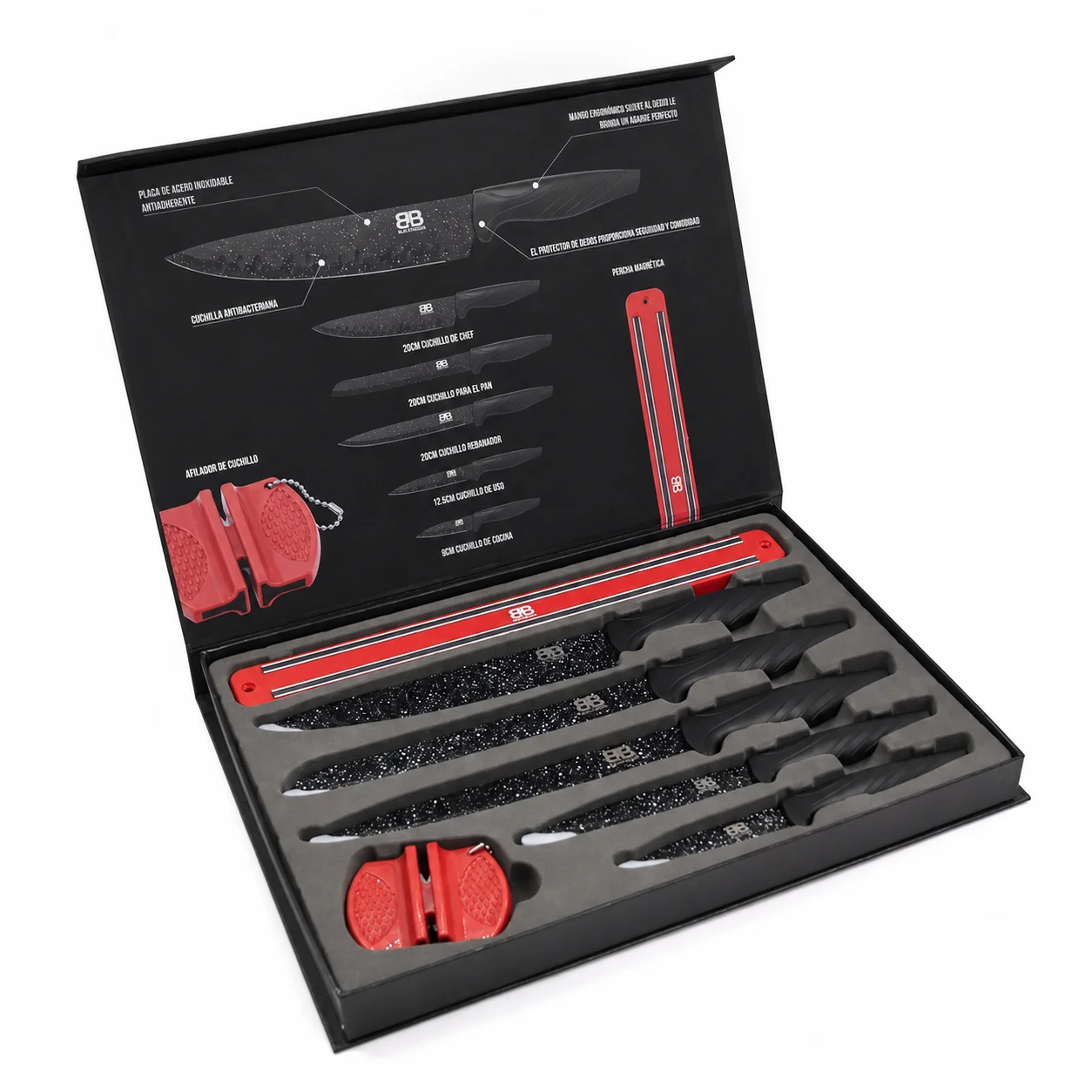 byb 7 cuchillos 3 Set de Cuchillos 7 pzs Acero Inoxidable - B&B Kitchen - Imagen 1