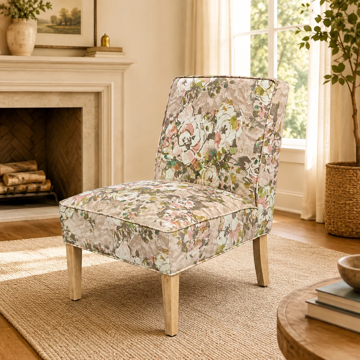 silla flor de cerezo 3 SILLA AUXILIAR TEAGAN TAPIZADO FLOR DE CEREZO -STYLEWELL® - Imagen 1