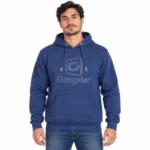 Poleron Fleece Jacket Algodón Azul con gorro- Gangster®