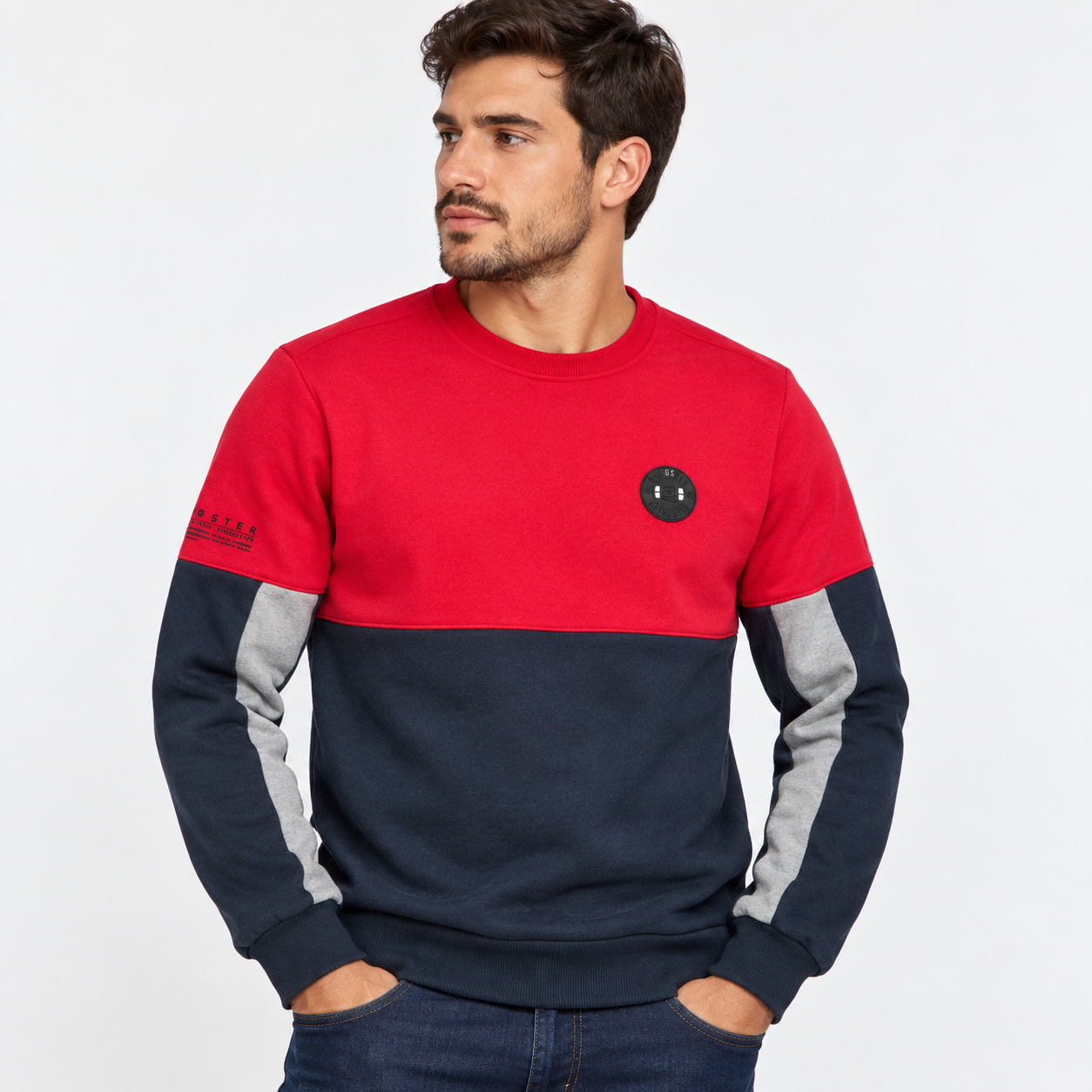 poleron negro sin gorro rojo 2 Poleron Fleece Jacket Talla XL- Gangster® - Imagen 1